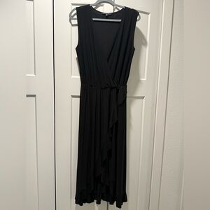Tahari Black Asymmetrical Sleeveless Dress